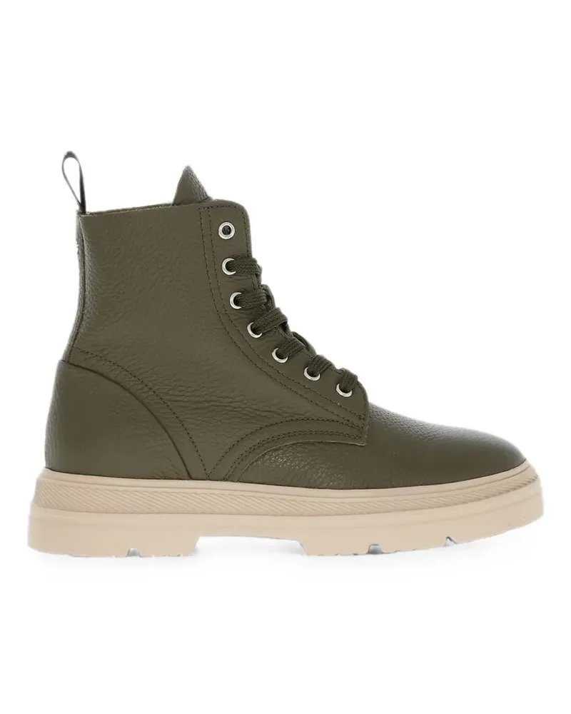 Woolrich hammered leather ankle boots - Grün Grün