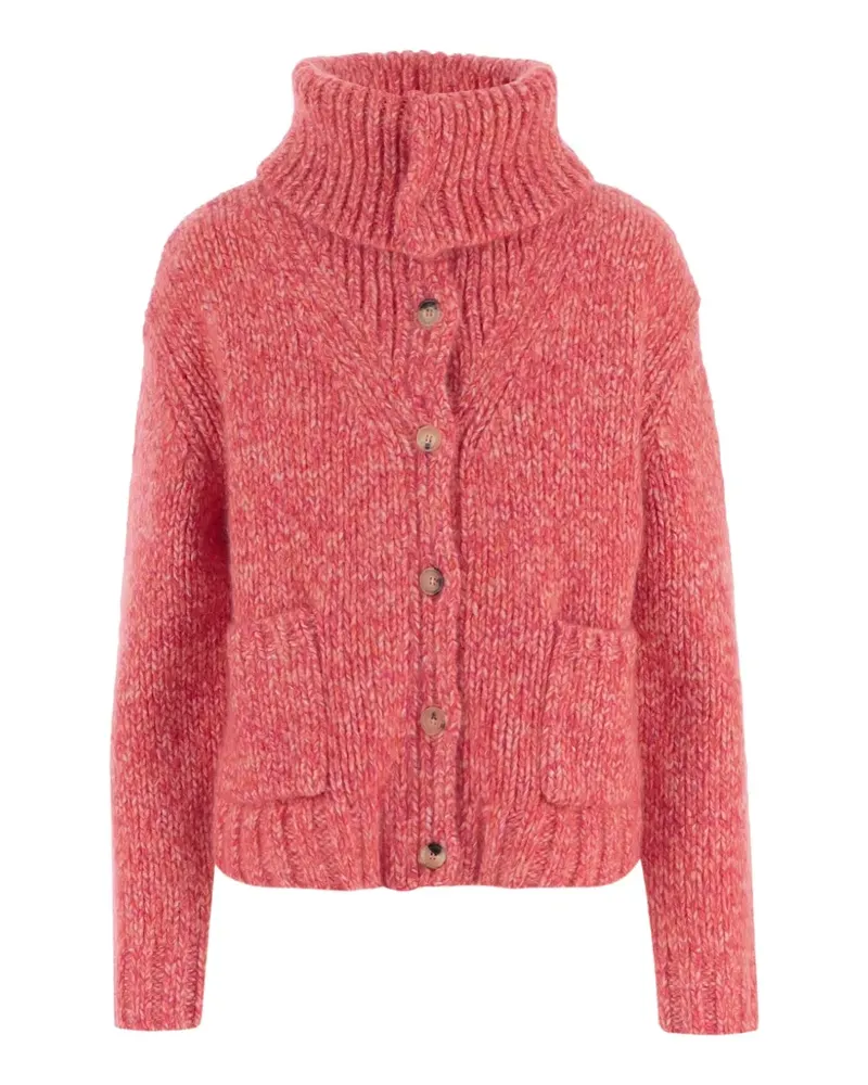 arch4 Etta Cardigan mit geripptem Kragen - Rosa Rosa