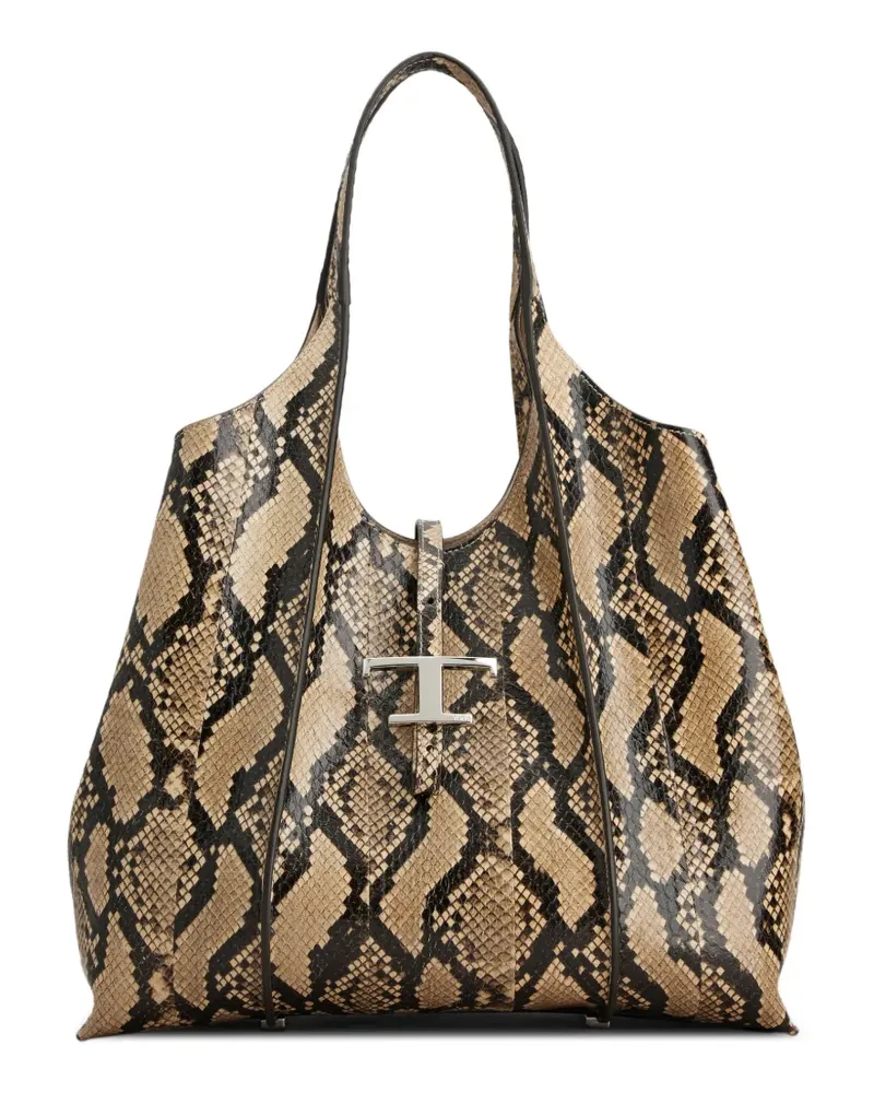TOD'S T Timeless Tote Bag mit Schlangenleder-Effekt - Nude Nude
