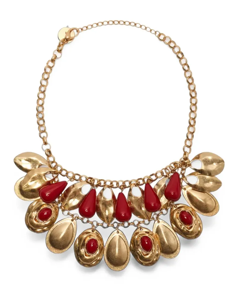 Maliparmi resin-embellished drop necklace - Gold Gold