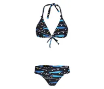 Bikini mit Sardinen-Print - Blau