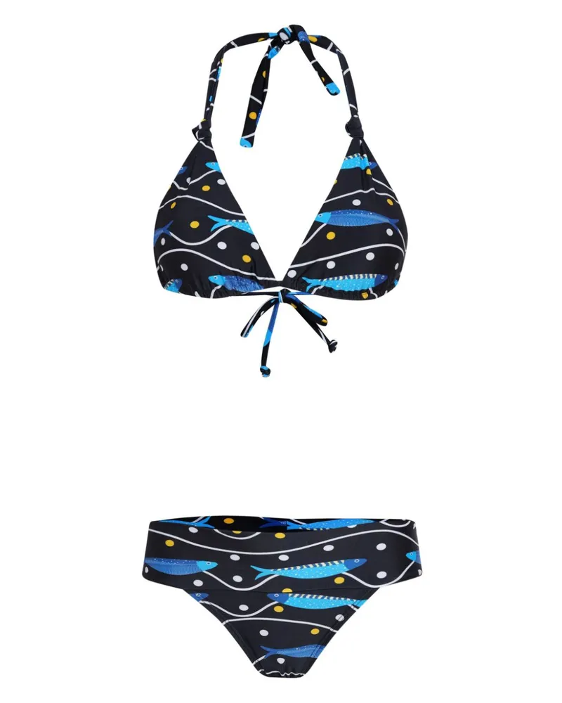BRIGITTE Bikini mit Sardinen-Print - Blau Blau