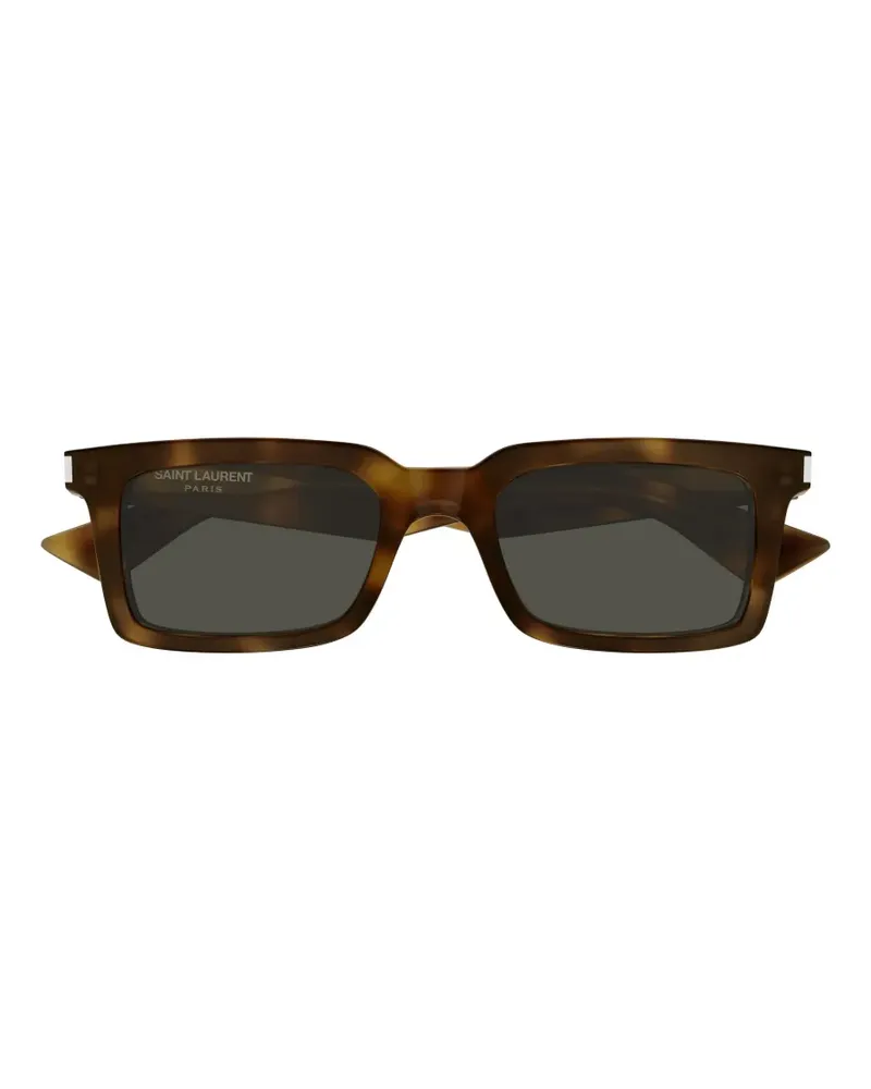Saint Laurent Eckige Sonnenbrille in Schildpattoptik - Braun Braun
