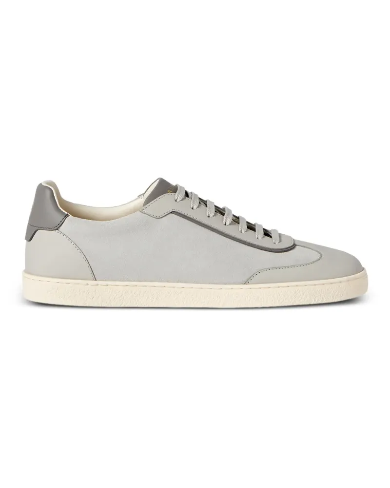 Brunello Cucinelli Sneakers aus Wildleder und poliertem Kalbsleder - Grau Grau