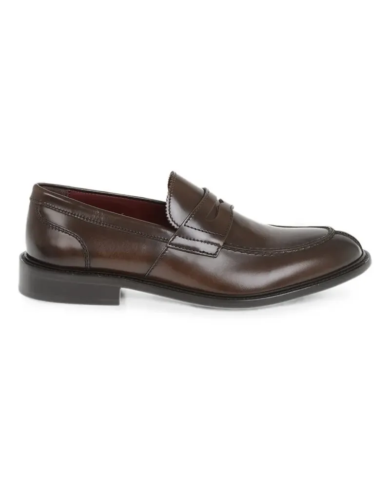 Corneliani penny-slot leather loafers - Braun Braun