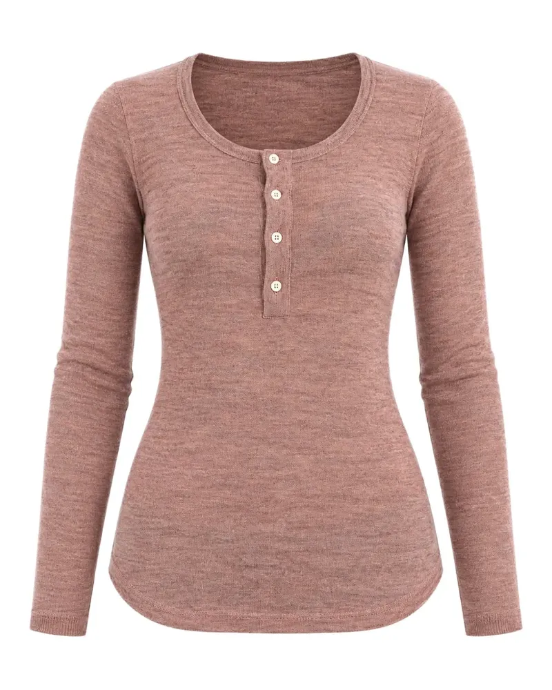 Fred Perry Henley-Oberteil mit meliertem Effekt - Rosa Rosa