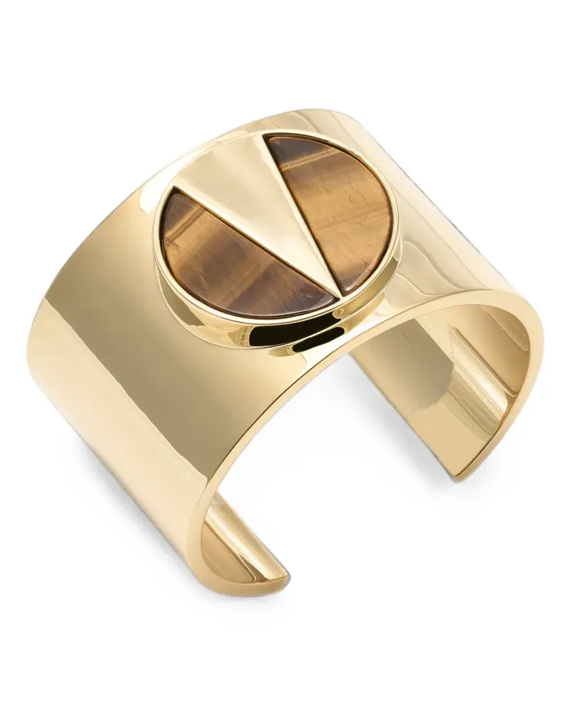 Eddie Borgo Runde Tigerauge-Manschette mit Medaillon - Gold Gold