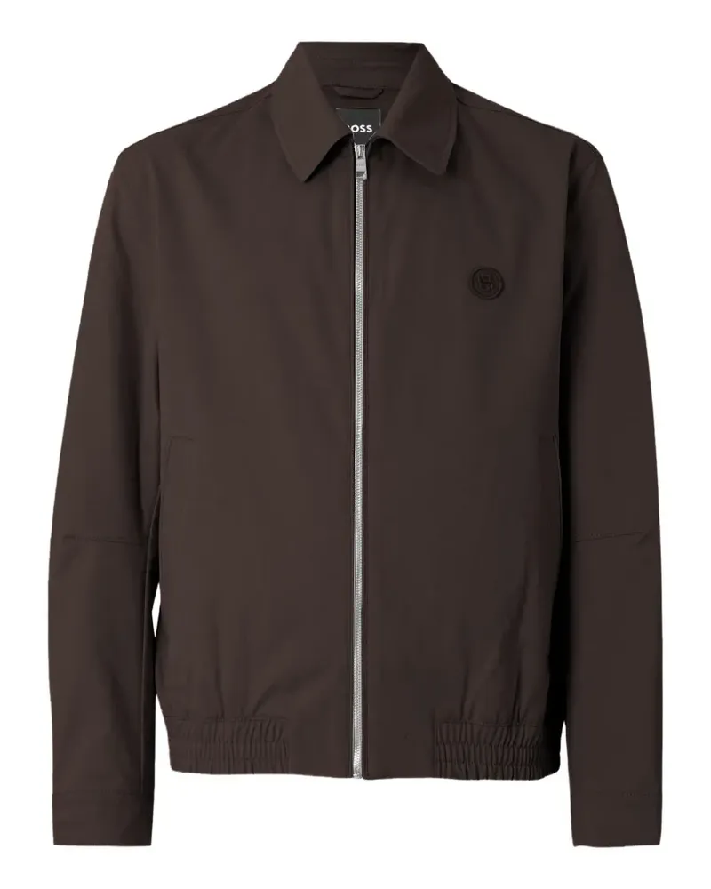 HUGO BOSS zip-up shirt jacket - Braun Braun