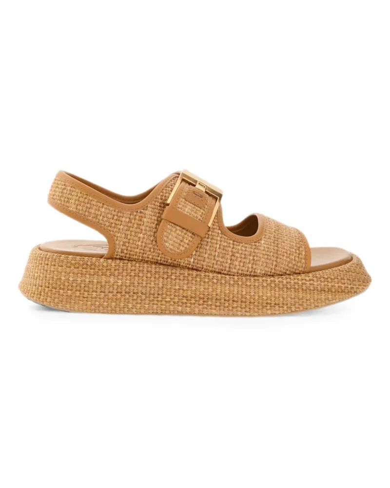 TOD'S raffia platform sandals - Nude Nude