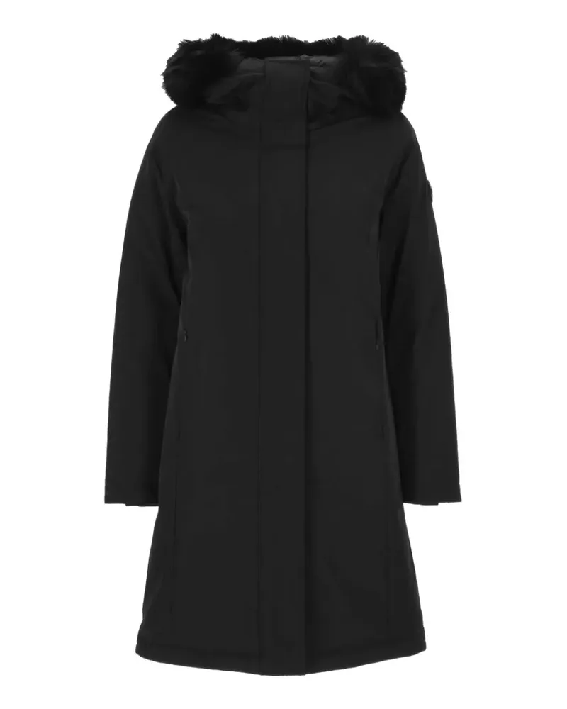 Colmar faux-fur trim hooded coat - Schwarz Schwarz