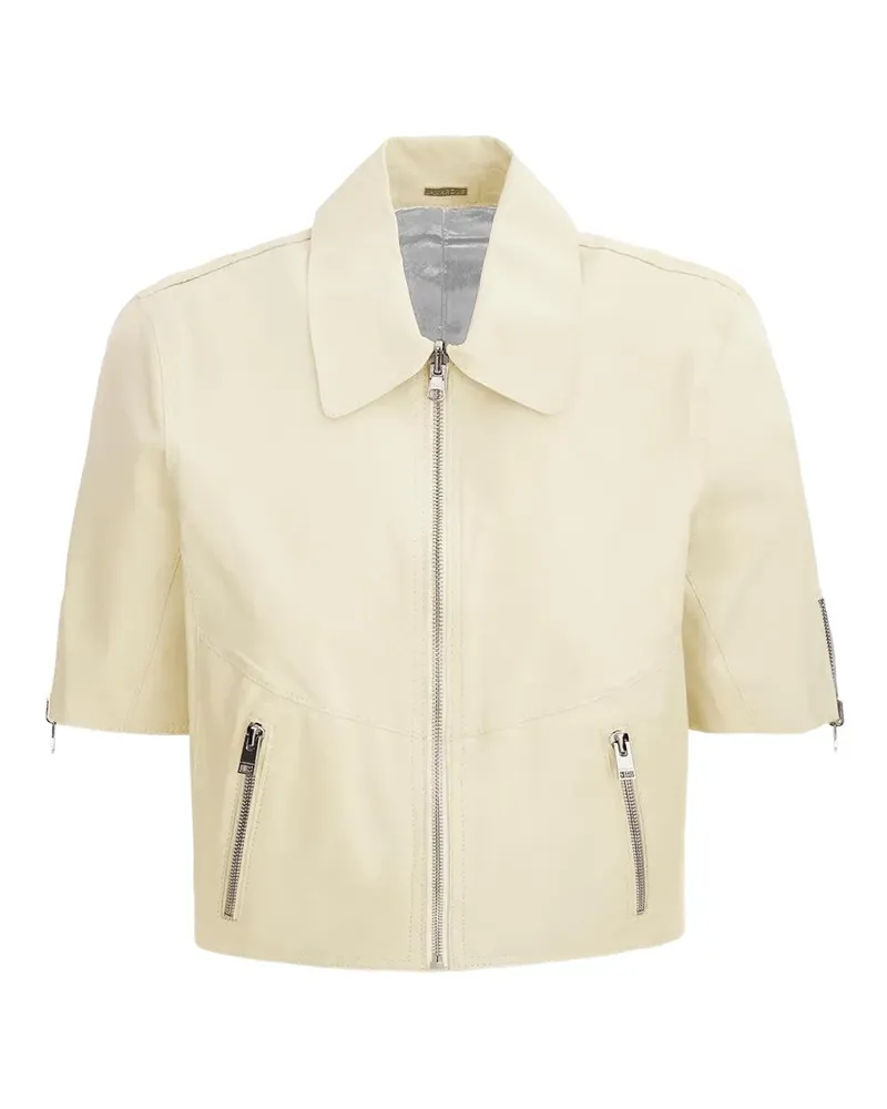 LAMARQUE short sleeve zip sevana jacket - Nude Nude