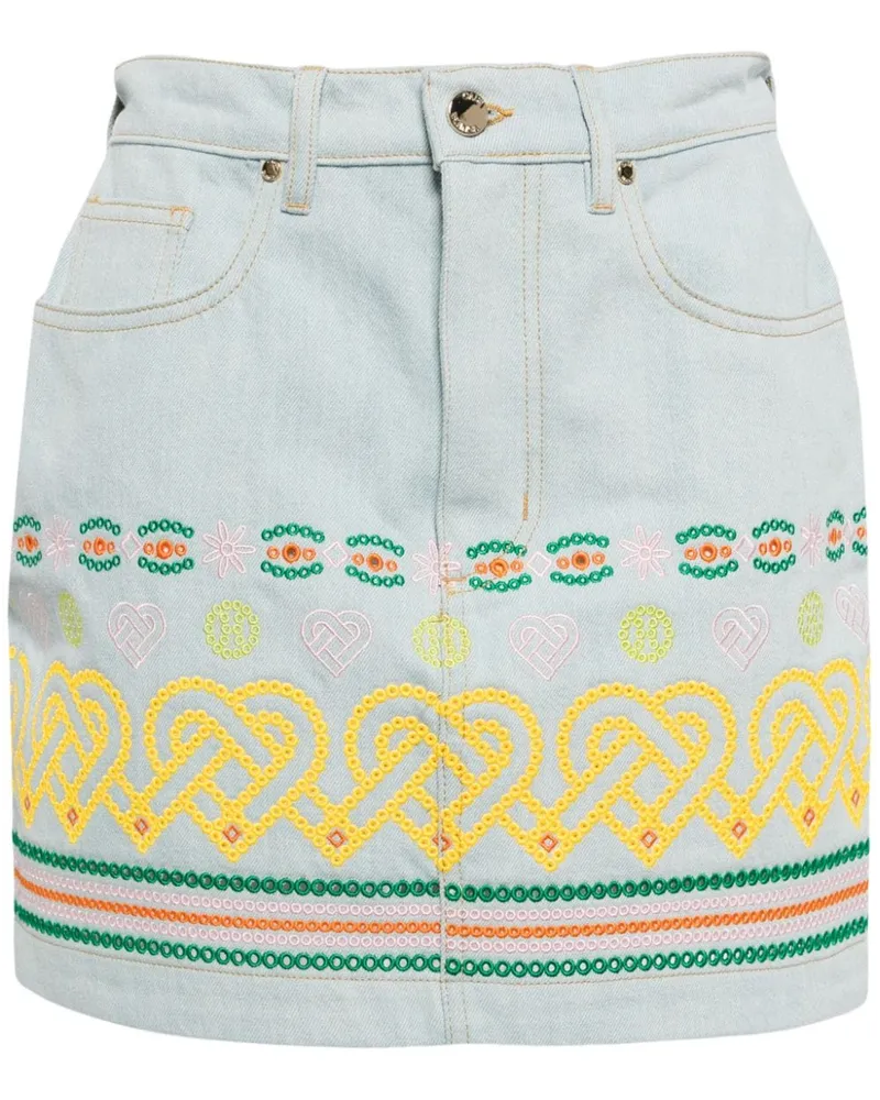 Casablanca Paris Jeansrock mit Logo-Stickerei - Blau Blau