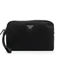 Emporio Armani Kosmetiktasche mit Logo-Schild Schwarz