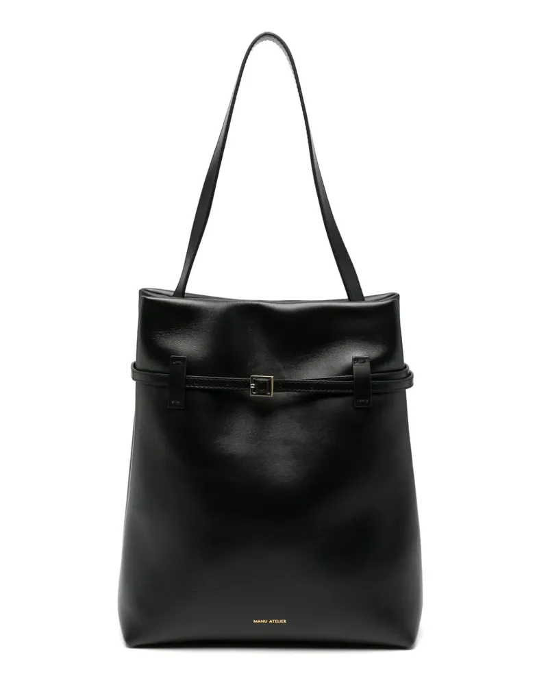 Manu Atelier buckle-detail leather tote bag - Schwarz Schwarz