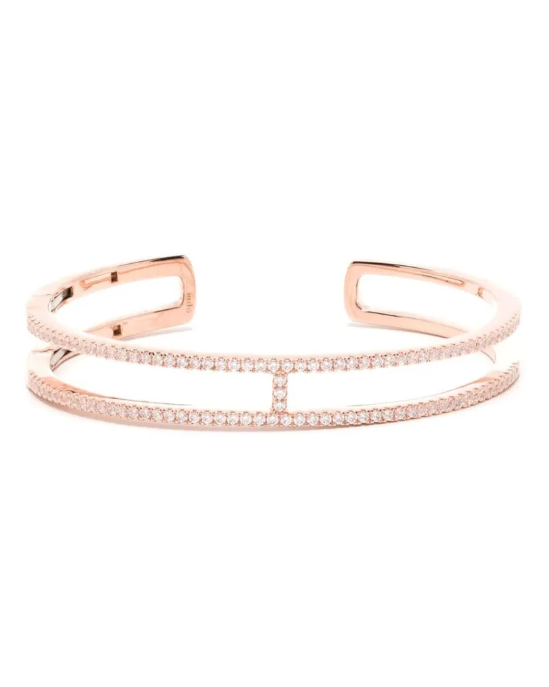 APM Monaco Double Line Armspange mit Pavé - Rosa Rosa