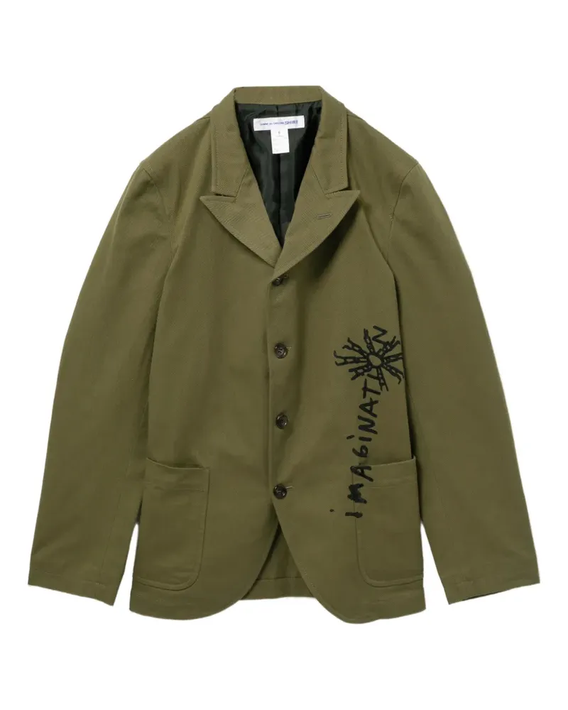 Comme des Garçons Sakko mit Slogan - Grün Grün