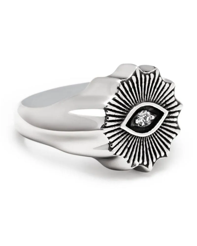Nialaya Evil Eye Ring mit Kristall - Silber Silber