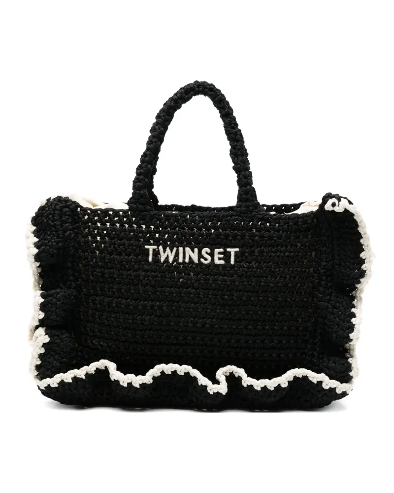 Twin-Set ruffled tote bag - Schwarz Schwarz