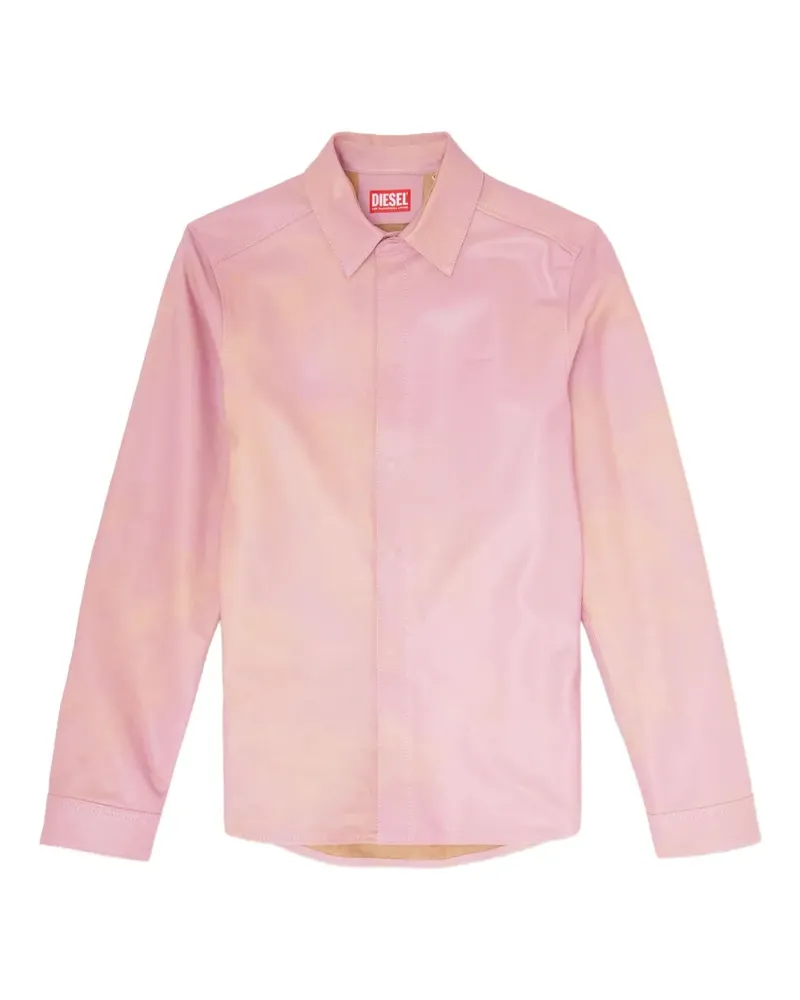 Diesel Hemd aus behandeltem Leder - Rosa Rosa