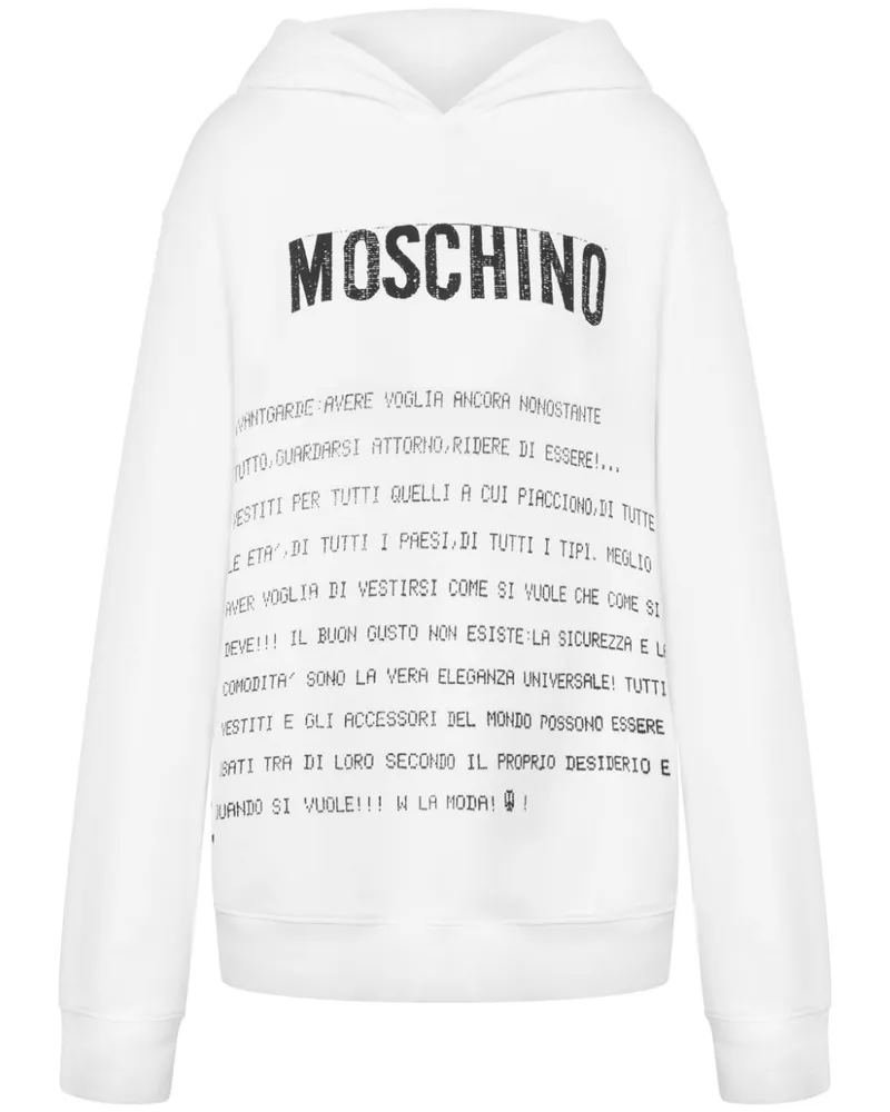 Moschino Hoodie mit Text-Print - Weiß Weiß