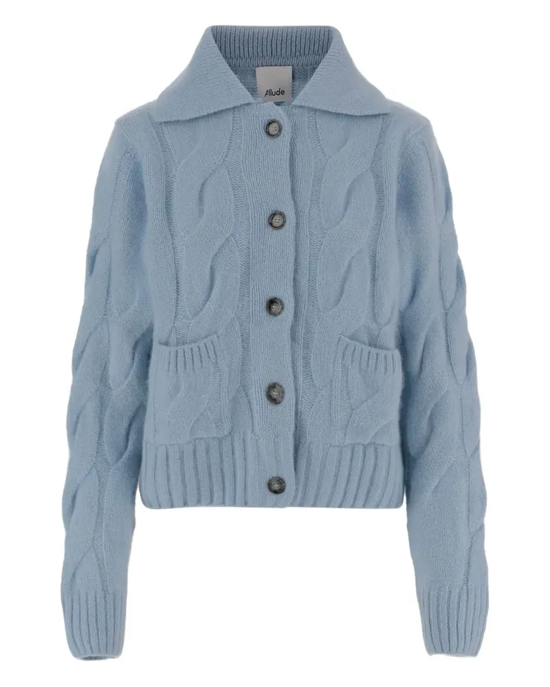 ALLUDE Cardigan mit Zopfmuster - Blau Blau