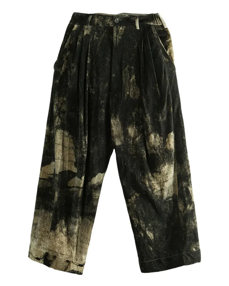 Ziggy Chen pleated wide-leg trousers - Schwarz Schwarz