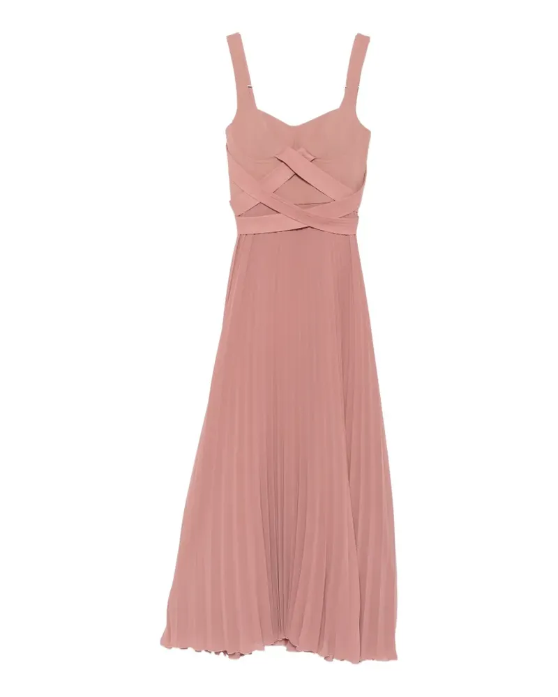 Patrizia Pepe pleated criss-cross maxi dress - Rosa Rosa