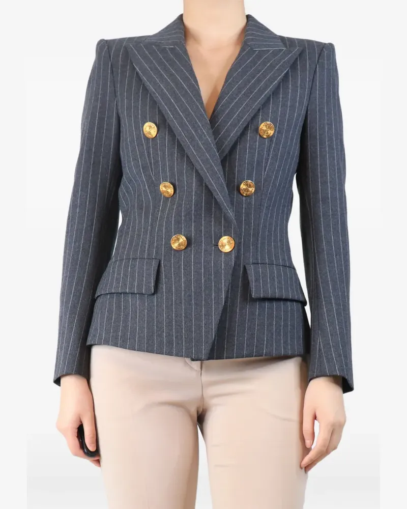 Alexandre Vauthier pinstripe double-breasted blazer - Grau Grau