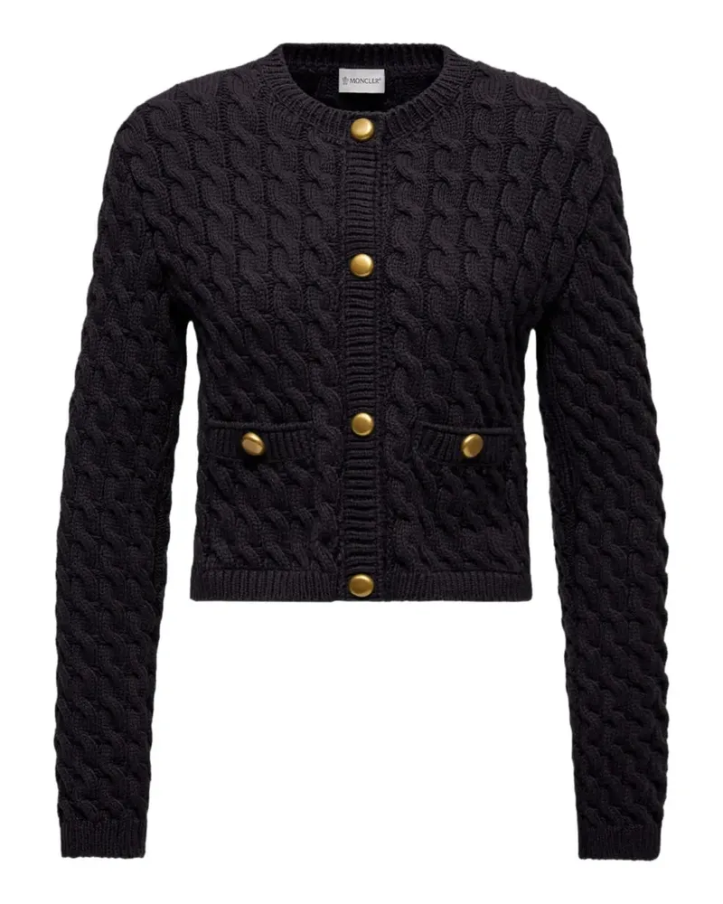 Moncler cable-knit button-up cardigan - Blau Blau