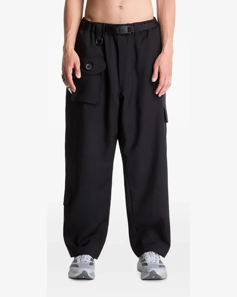 Y-3 elasticated-waistband cargo pants - Schwarz Schwarz