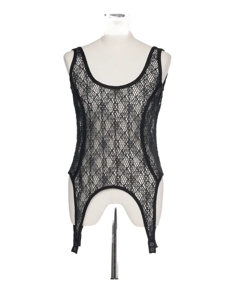 Muller of Yoshiokubo Spiderweb sleeveless tank top - Schwarz Schwarz