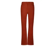 Wildlederhose mit ausgestelltem Bein - Rot