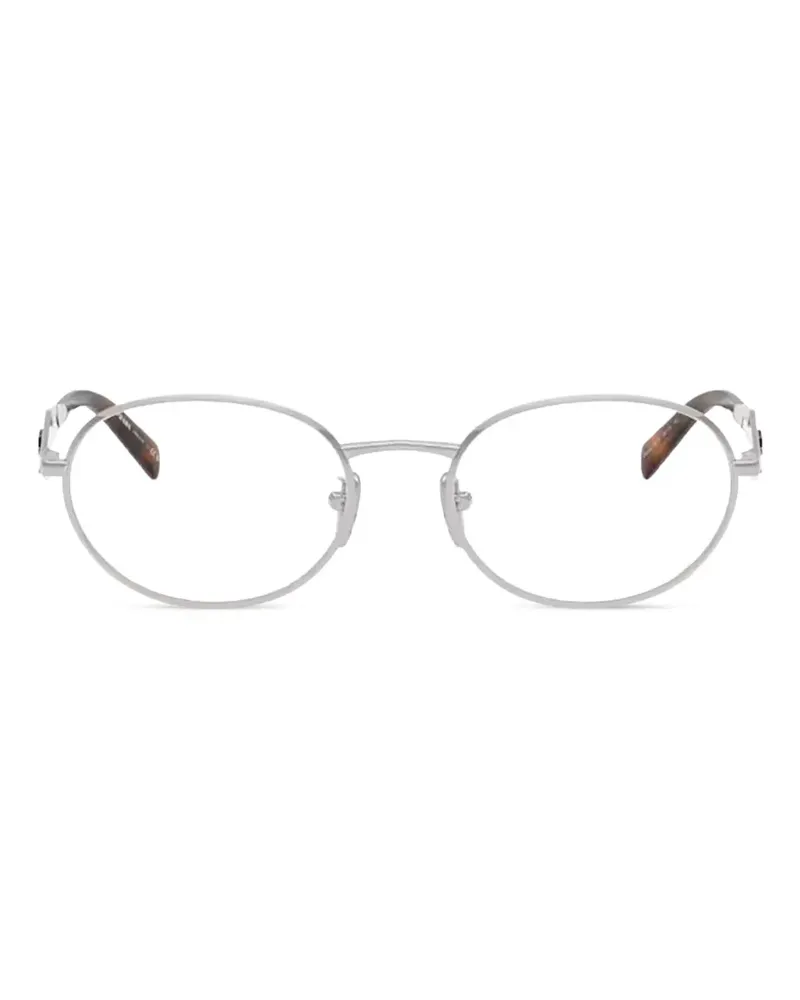 Prada Brille mit ovalem Gestell - Silber Silber