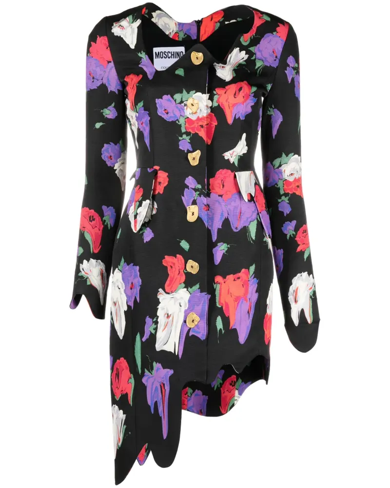 Moschino Asymmetrisches Minikleid - Schwarz Schwarz