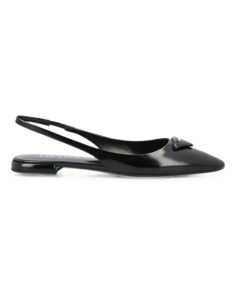 Prada pointed-toe slingback ballet flats - Schwarz Schwarz
