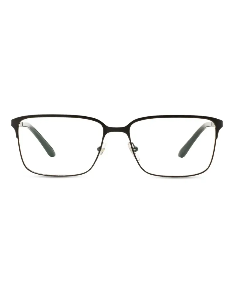 Versace Eckige Sonnenbrille mit Greca-Detail - Schwarz Schwarz