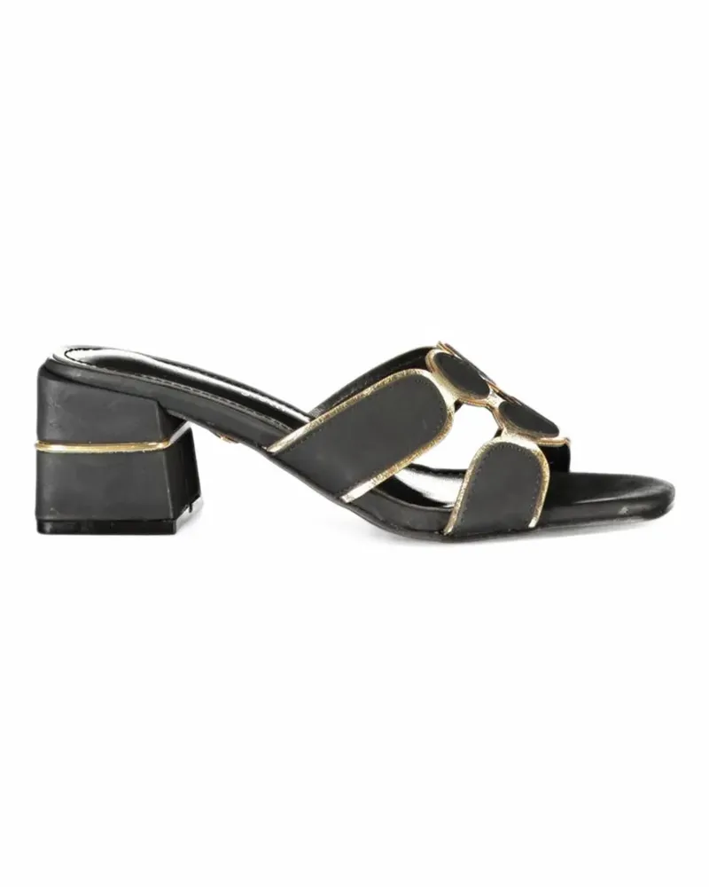 Laura Biagiotti geometric-detail block-heel sandals - Schwarz Schwarz