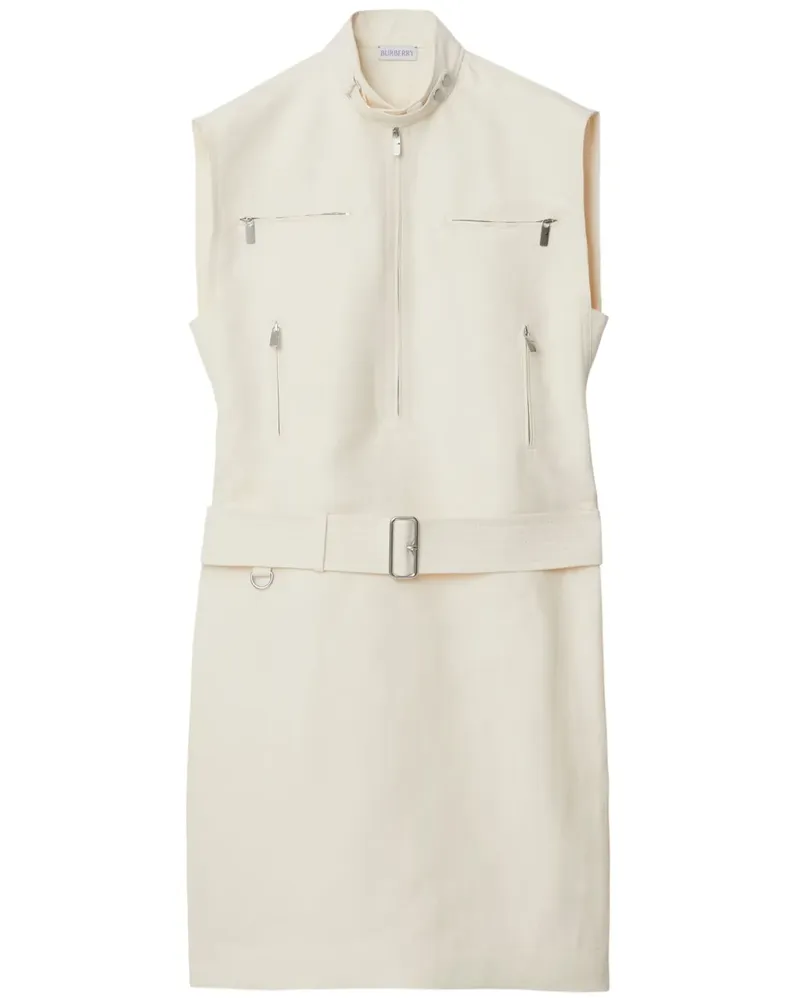 Burberry Ärmelloses Canvas-Minikleid - Nude Nude