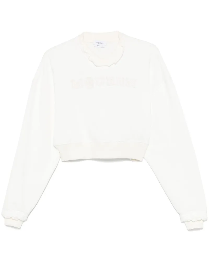 Alexander McQueen Cropped-Sweatshirt - Weiß Weiß