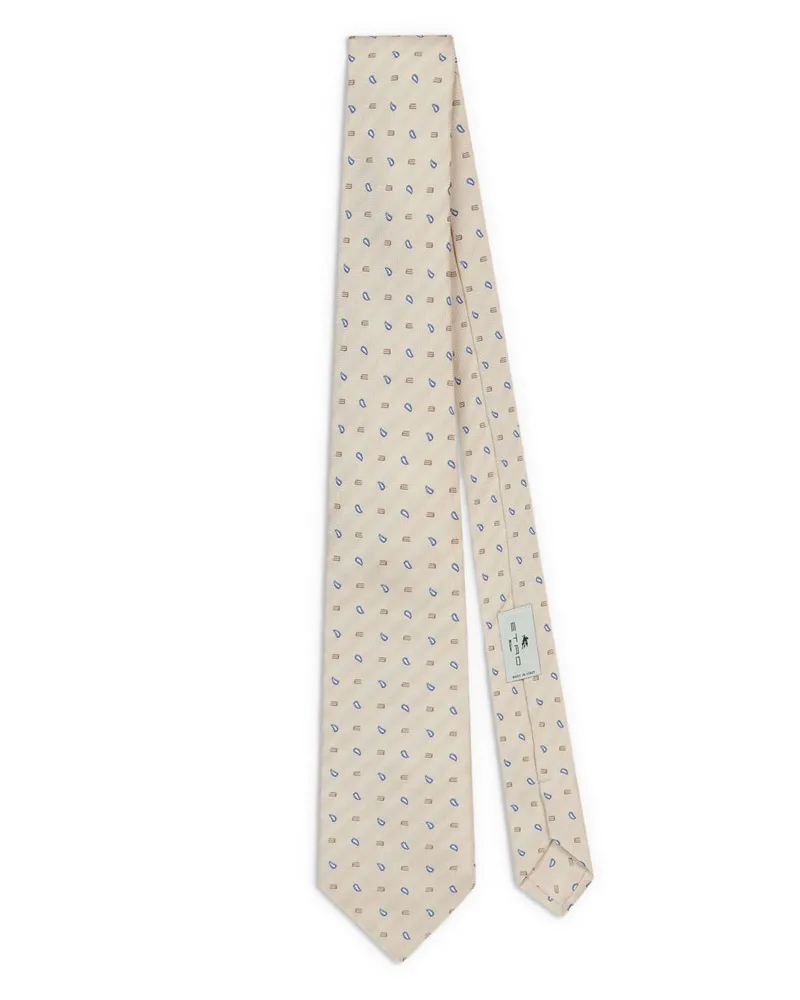 Etro Krawatte mit Paisley-Stickerei - Nude Nude