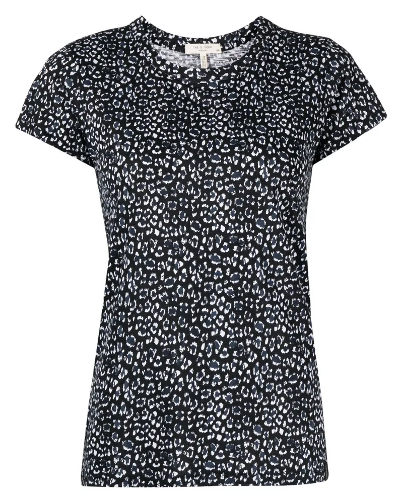 Rag & Bone T-Shirt mit Leoparden-Print - Schwarz Schwarz