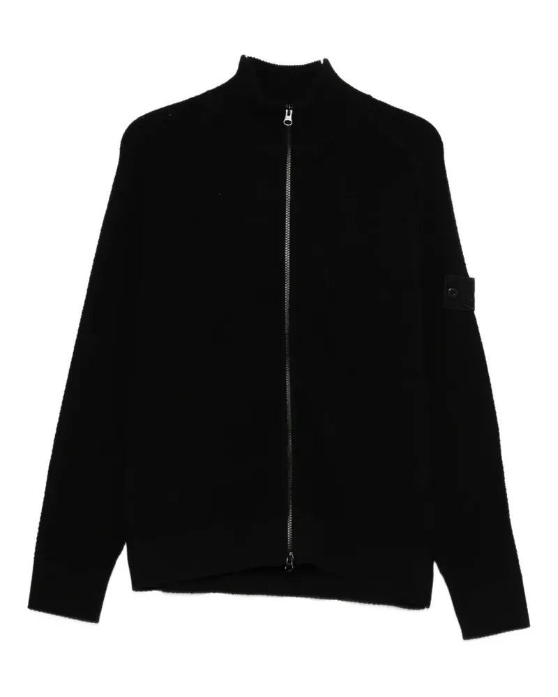 Stone Island Compass-badge zip-up cardigan - Schwarz Schwarz