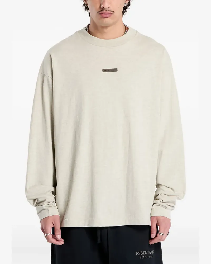 Fear of God Langarmshirt mit Logo-Schild - Grau Grau