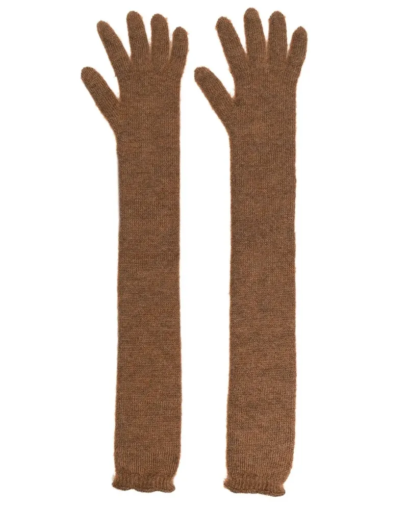 Max Mara Lange Handschuhe - Braun Braun