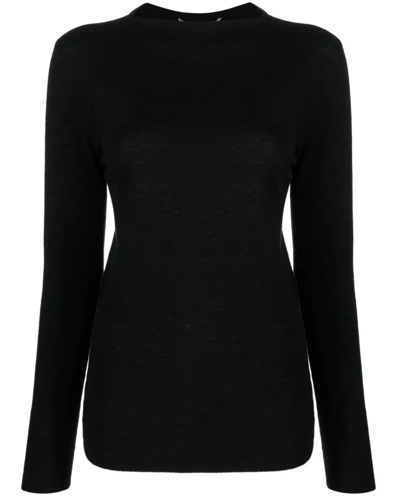 tibi Langarmshirt aus Strickjersey Schwarz