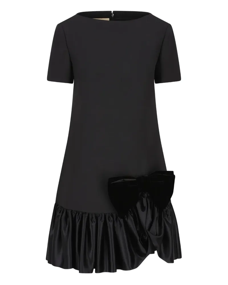Valentino Garavani bow-embellished ruffled mini dress - Schwarz Schwarz