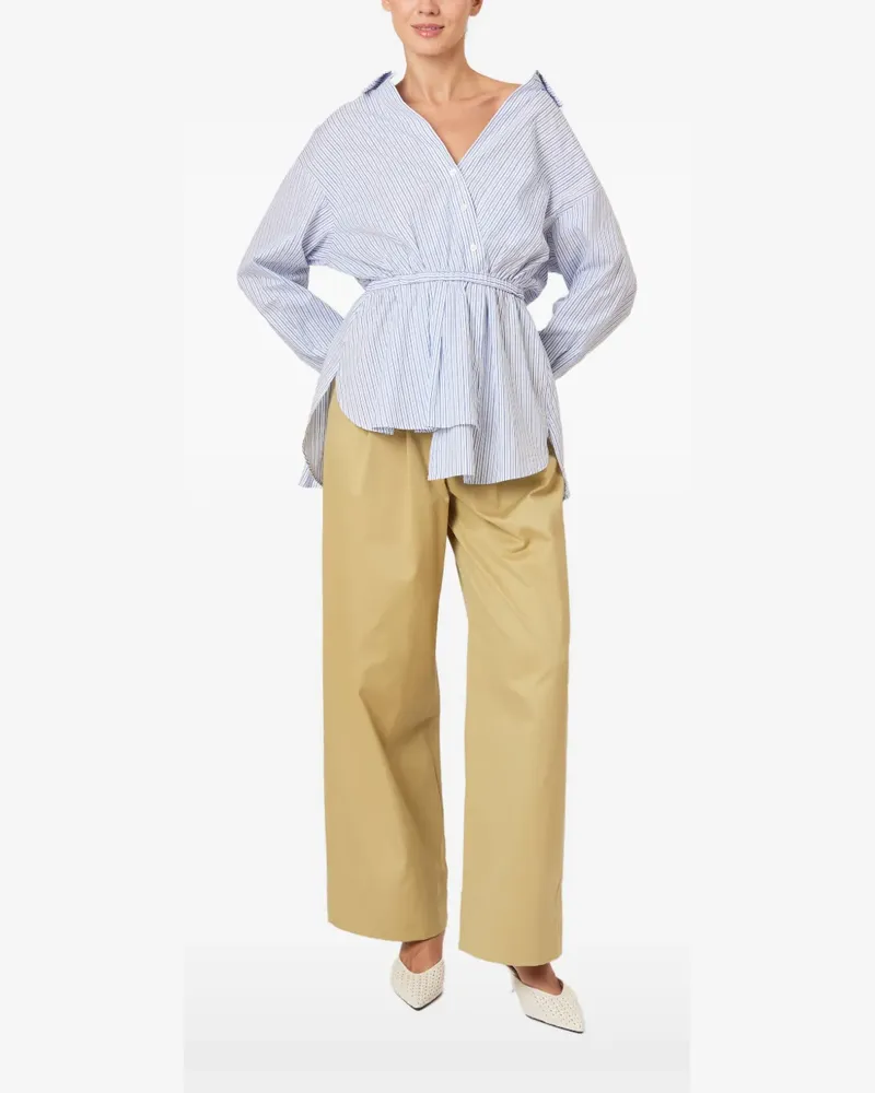 Rosie Assoulin elasticated-waist striped top - Blau Blau