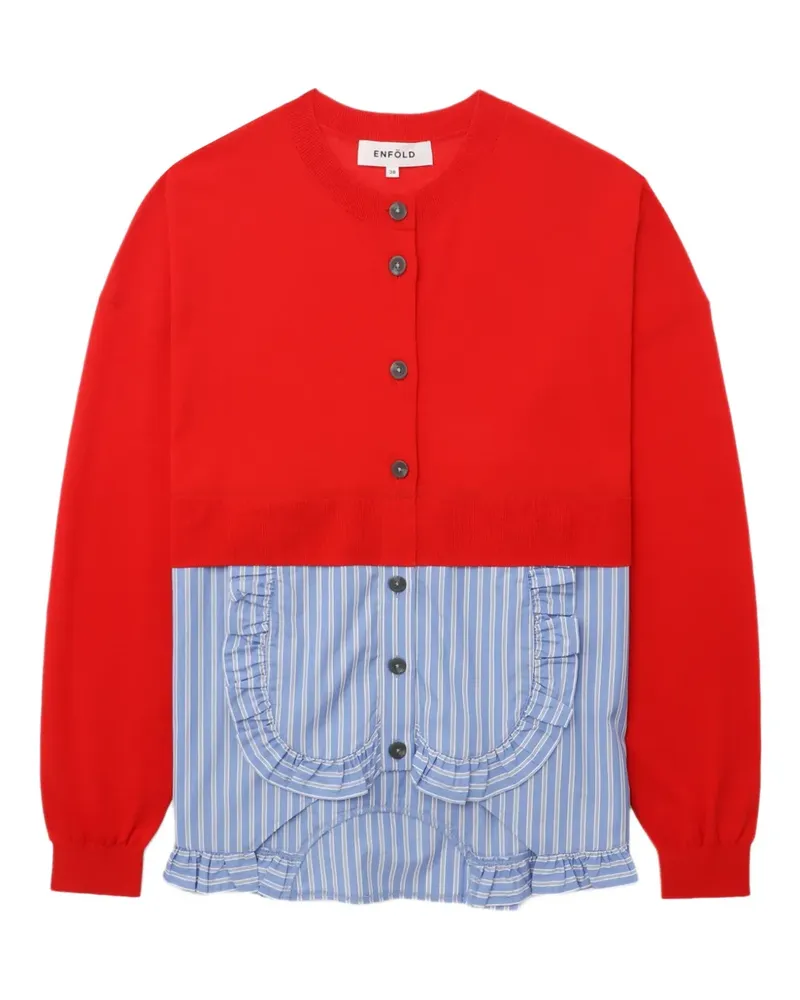 ENFÖLD Cardigan mit Rüschen - Rot Rot