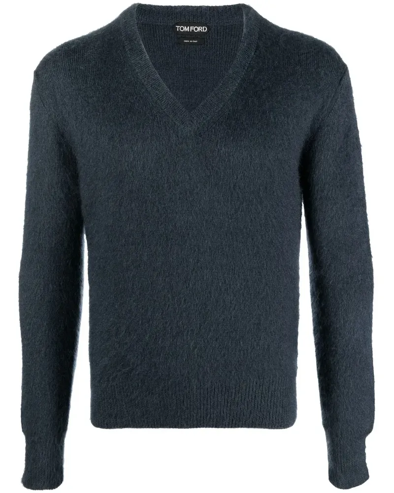 Tom Ford Strickpullover mit V-Ausschnitt - Blau Blau
