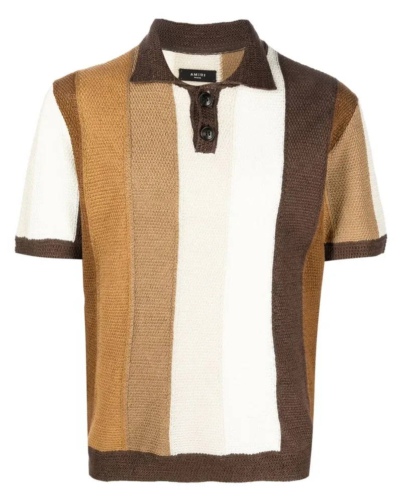 Amiri Poloshirt in Colour-Block-Optik - Braun Braun